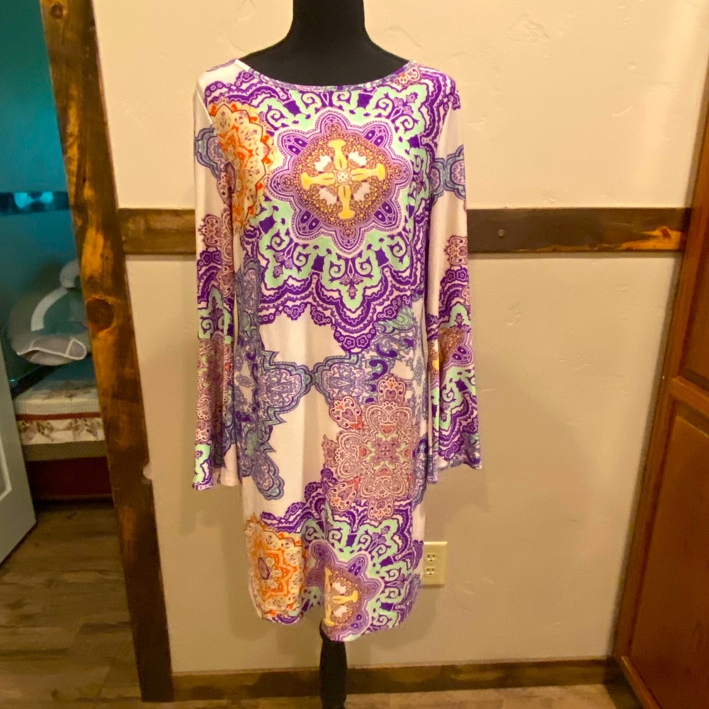 Silky long sleeve dress